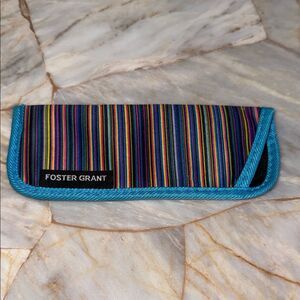Foster Grant Multicolor Striped Glasses Case